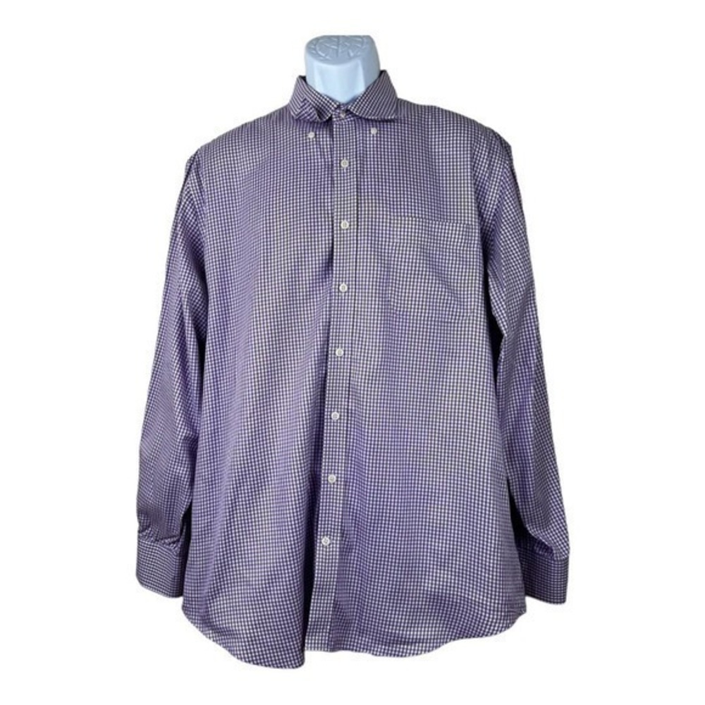 Peter Millar Men Casual Shirt Buttons Down Purple Plaid Size large
